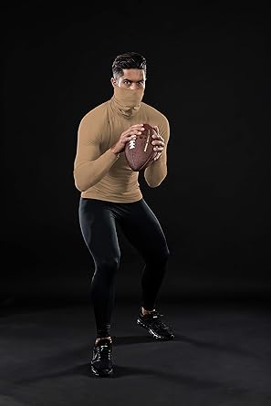 Long Sleeve Compression Shirt, Built in Face Mask