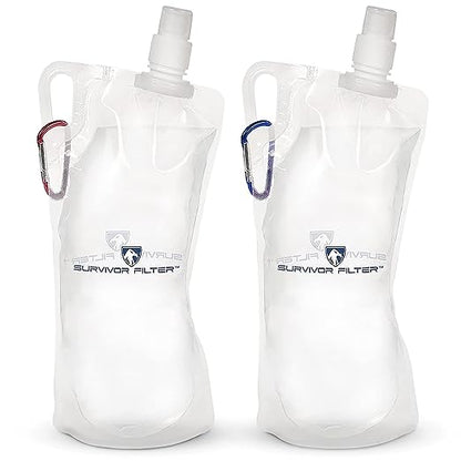 Survivor Canteens - Collapsible Water Bottles, Canteens 2 Pack