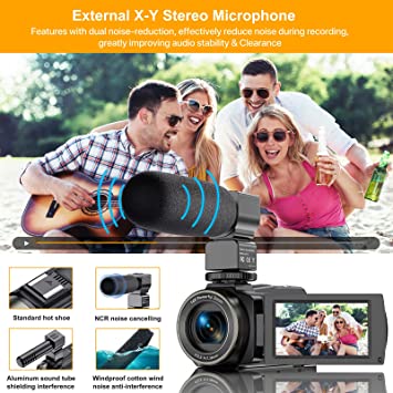 4K Video Camera Camcorder 48MP 60FPS Ultra HD Video Camera with